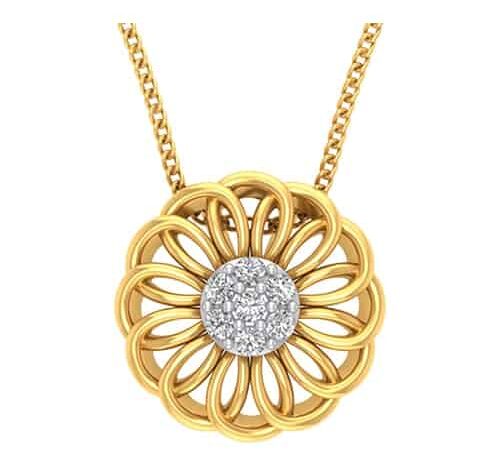 Golden Bloom Diamond Pendant